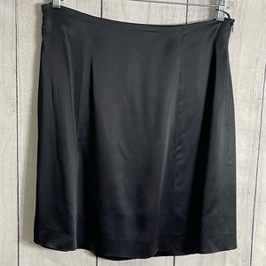 Moschino Cheap & Chic Lined Black Satin Finish Skirt Sz 14